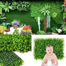 Decorative Flowers & Wreaths Artificial Plants Grass Wall Backdrop Wedding Boxwood Hedge Panels For Indoor/Outdoor Garden DecorDecorative