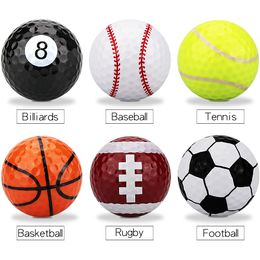 6pcs / bag Golf Balls Novelty Sports Practise balls Two layers gift