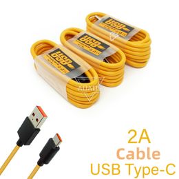 1M/3FT USB Type C mobile phone data cables 2A fast charge orange for Android Samsung