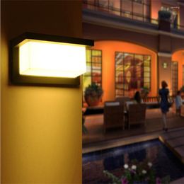 Wall Lamp Outdoor Lighting Modern Light LED Sconce Square Metal Bulkhead Lights Exterior Waterproof FixtureWall