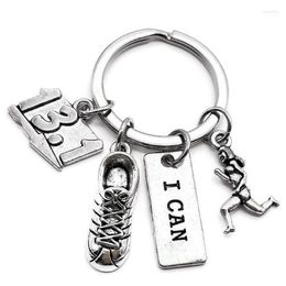 Keychains 2pcs Fitness Keychain Purse Charms Bodybuilding Key Ring Stainless Steel Holder Gym Workout GiftKeychains Fier22