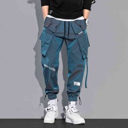 Men Cargo Pants Fashion Hip Hop MultiPocket Pants Trendy Streetwear Solid Jogging Pants Pantalones Casual Para Hombre J220629