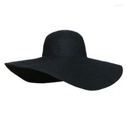Wide Brim Hats CHAMSGEND Summer Women Foldable Large Floppy Beach Hat Sun Straw Cap Gift Drop Ship C30813 Davi22