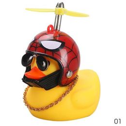 New Cute New Fashion Car Duck with Helmet Broken Wind Small Yellow Duck Road Bike Motor Helmet Riding Cycling Accessories