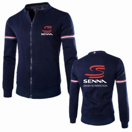 Men's Jackets Men Spring 2022 SENNA Logo Print Solid Colour Classic Style Tops Customizable Casual Zipper Jacket British