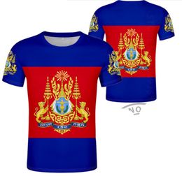 CAMBODIA t shirt diy free custom made name number khm country t-shirt nation flag kh khmer Cambodian kingdom print po clothes 220609