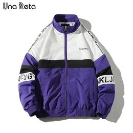 Una Reta Jackets Men Spring 2020 New Casual Harajuku Splice Tracksuit Coat Man Hip Hop Streetwear Oversized Jacket Coat Male T200502