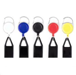 Premium Smoke Colorful Rubber Lighter Sheath Case Plastic Leash Clip to Pants Retractable Reel Metal Keychain Holder SN6603