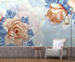 papel parede 3d Wallpaper Mural embossed flowers murals 3D Photo For Living Room Bedroom TV Background Wallpapers Home Decor high quality wall decaration