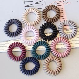 12 Colours Fabric Telephone Wire Hair Band Wrapped Cloth Design Ponytail Holder Elastic Phone Cord Line Tie Accessories