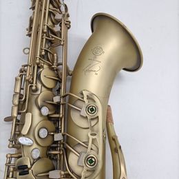 New woodwind instrument B tone antique copper carving tenor saxophone R54 double rib reinforcement retro tenor with accessories