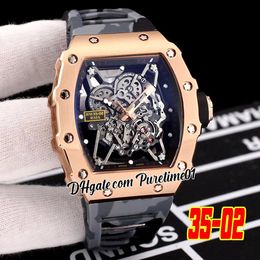 2022 Rafael Nadal Miyota Automatic Mens Watch Rose Gold Skeleton Dial Black Grey Camouflage Rubber Strap Watches Puretime01 E137-3502-D4