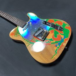 artist guitars Canada - Jimmy Page Dragon Tele Electric Guitar Custom Shop Artist Series Natural Ash Body Rosewood Fingerboard Gloss Finished Mirror Pickguard