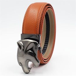 Belts Leopard Buckle Fashion Genuine Leather Luxury Designer Men Jeasn Belt Automatic Waist StrapBeltsBelts