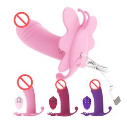 Women Butterfly Vibrator Remote Dildo Wearable Vibrating Panties Female Masturbators Nipple Clit Vagina Massage sexy Toys