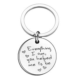 Teacher's Day gift Thank you for helping me grow Keychains For women Mens teacher stainless steel Key chains Fashion thanksgiving