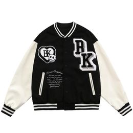 Men's Jackets LACIBLE Bomber Jacket Skull Frame Love Letter Varsity Uniform Baseball Men Coat Harajuku Streetwear Hip Hop Tops