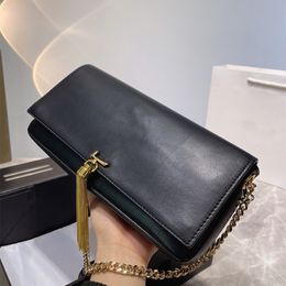 2022 New High Quality Designer Clutch Shoulder Bag Fashion Leather Large Capacity Female Flip Chain Black Luxury Handbag Classic Vintage