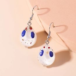 Trend 3D Cartoon Resin Rabbit Earrings Lovely Bunny Drop Earrings for Women Girls Birthday Gifts Kawaii Animal Earrings