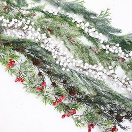 Decorative Flowers & Wreaths Christmas Wreath Decor Rattan DIY Garland Tree Ornaments Green Branches Party Supplies Home DecorDecorative Dec
