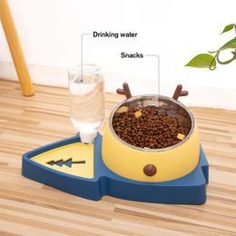 Pet Waterers dog bowl drinker christmas tree cat bowl stainless steel244i