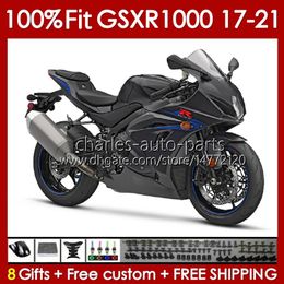 OEM black matte Fairings For SUZUKI GSXR-1000 GSXR 1000 CC K17 2017-2021 146No.181 GSXR1000 17 18 19 2020 2021 GSX-R1000 1000CC 2017 2018 2019 20 21 Injection Mould Body