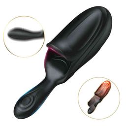 NXY Masturbators New Male Masturbator Electric Glans Penis Pump Silicone Vibratior Sex Toys For Men Delay Lasting Stamina Trainer Adult Shop 220507