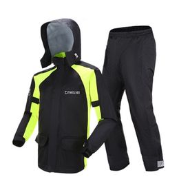 Adult Rainstorm Men Raincoat Set Motorcycle Waterproof Rain Pants Suit Body Motorcycle Riding Outdoor Raincoat Women Travel R6 201015