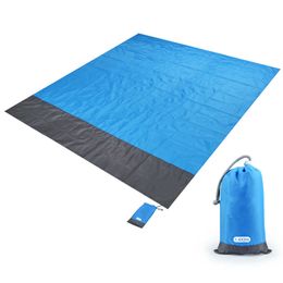 BBQ Tools 200x210cm pocket picnic waterproof dsand beach mat free sand blanket outdoor camping picnick tent folding cover bed 2022