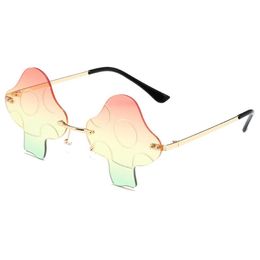 -Lunettes de soleil Fashion Mushroom For Man Femmes UV Protection Vintage Cycling Metal Nifless Eyewear Party Supplies 2022Sunglasses