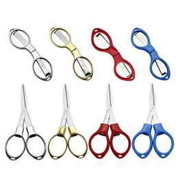 New Stainless Steel Folding Scissors Outdoor Fishing Tools Portable Fishing Line Cutter Multifunctional Household Tailor Scissors