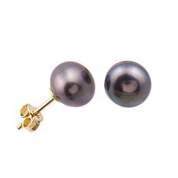 Clip-on & Screw Back Black With Pearls 14 Carat Gold Earrings