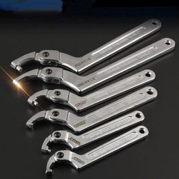 1pc Round Nut Adjustable Square Head and Hooktype Wrench Multifunction Universal Spanner Hand Tool Crescent Y200323
