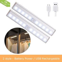 Night Lights Under Cabinet Light Motion Sensor Closet Wireless Magnetic Stick-on 10 LED For Wardrobe StairsNight LightsNight