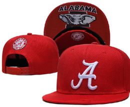 All Team Fan's NCAA USA College Alabama Crimson Tide Baseball Chapéu ajustável no tamanho da mixagem de campo Base fechada Base Base Bola Snapback Caps Bone Chapeau A4