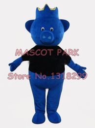 Mascot doll costume mascot Customised blue king pig mascot costume adult size cartoon pig theme advertising costumes carnival fancy dress pr