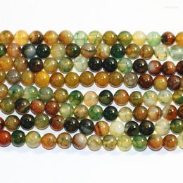 Other 8mm Multicolor Round Natural Popcorn Stripe Agat Semi-precious Stone Onyx Loose Beads Carnelian Jewelry Making 15inch A32 Edwi22
