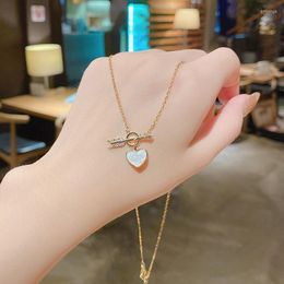 Korean Fashion Women's Gold Necklace Pendant Heart Jewellery Chains Fantasy Cute Crafts Necklaces Valentines Gift For Women