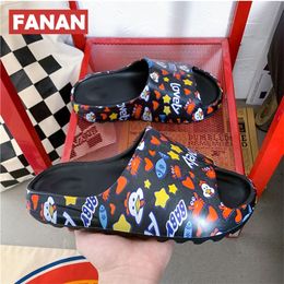 Unisex Men Women Slippers Platform Fish Mouth Flip Flops Cool Beach Slides Soft Non-Slip Cute Cartoon Home Shoes Women's Sandals 220622