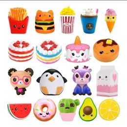 PU Squishy Fidget Toy Cartoon Popcorn медленное восходящее крема ароматизированное против стресса Kawaii Kids Kids Squishies Gift Toys
