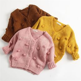 Spring Autumn Baby Girls Knitting Cardigans Coat Kids Sweater Cotton Girls Sweaters Single Fashion Brand Girls Clothing LJ201130