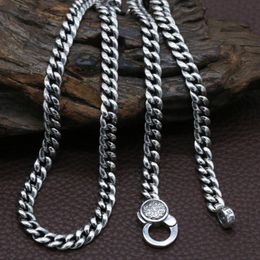 Chains S925 Pure Silver Fashion Jewellery Personality Couple Thai Necklace For Man Mantra Safe NecklaceChains