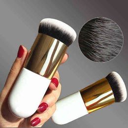 NXY Makeup Brushes New Fashion Chubby Pier Foundation Flat Cream Professional Cosmetic Highlight Loose Powder Brus 0406
