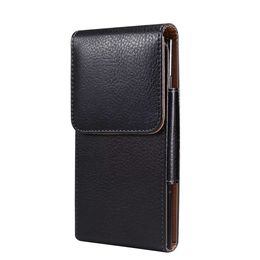 Lychee Universal Hip Holster Leather Flip Cover Cases For Iphone 14 15 Pro Max Samsung S23 S22 Ultra Note 20 4.7 6.0 5.5 5.2 6.7 6.9inch Vertical Litchi Leechee Business Purse