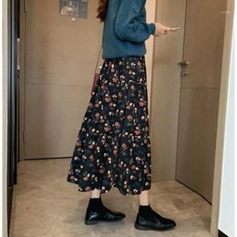 Skirts Women Retro Stylish A-line Lovely Mujer 2022 Korean Style Fall Holiday Vintage Ladies Clothing Arrival Empire Classic