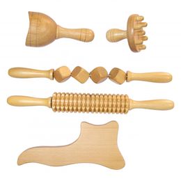 6Pcs Wood Therapy Massage Tools Colombian Wood Therapy Lymphatic Drainage Massager Roller Therapy Cup Anti Cellulite Gua Sha