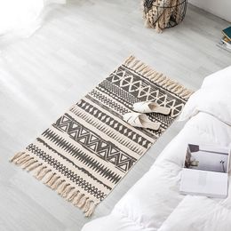 Carpets Retro Ethnic Style Bath Rug Cotton And Linen Carpet Small Design Area For Living Room Bohemian Handmade MCarpets CarpetsCarpets