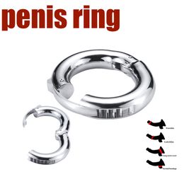 Adjustable Stainless Steel Cock Penis Ring sexy Increase Orgasm Ball Stretcher Delay Ejaculation Chastity Device Toys for Men