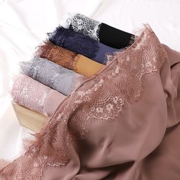 Plain Lace Scarf Bubble Chiffon Hijabs for Women Solid Colour Embroidered Scarfs Chiffon Muslim Woman Veil Eid Abaya Woman Turban