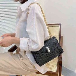 Bags Handbags Outlet lady 2022 New Single Shoulder Messenger Bag luxury high-end versatile crocodile head chain bar small square bag